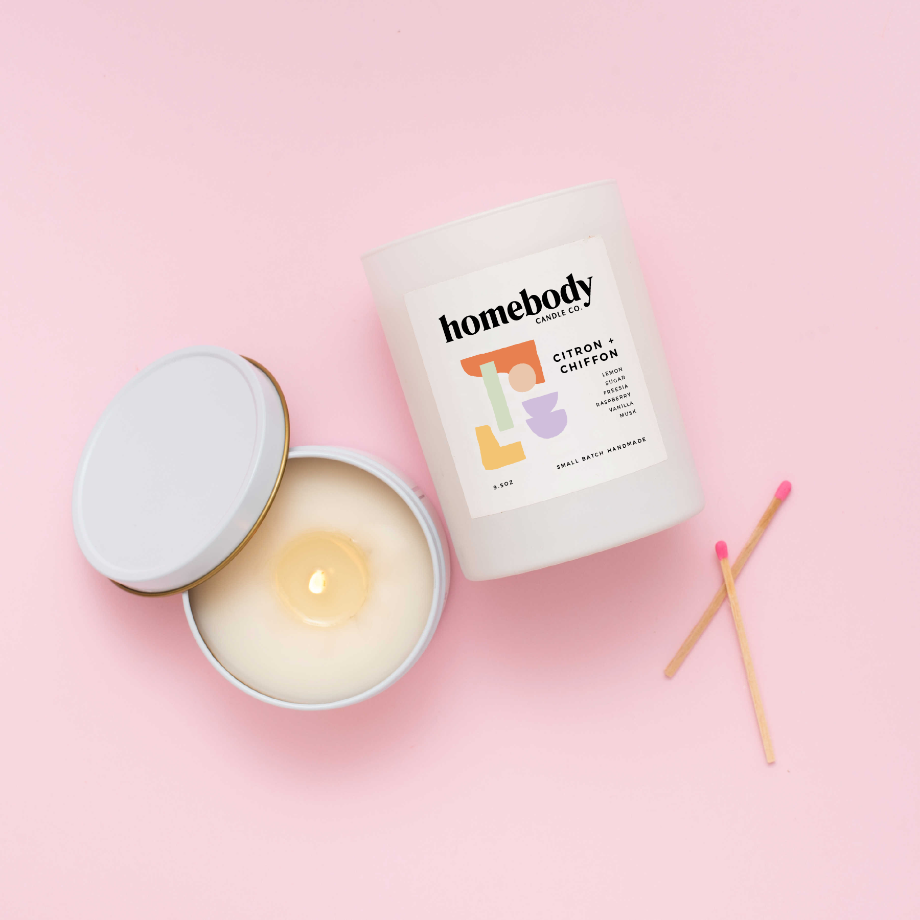 Citron + Chiffon burn + bloom candle Homebody Candle Co