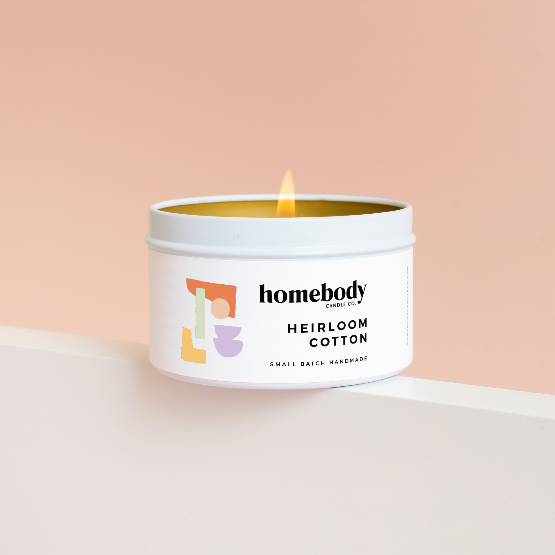 Heirloom Cotton candle tin Homebody Candle Co
