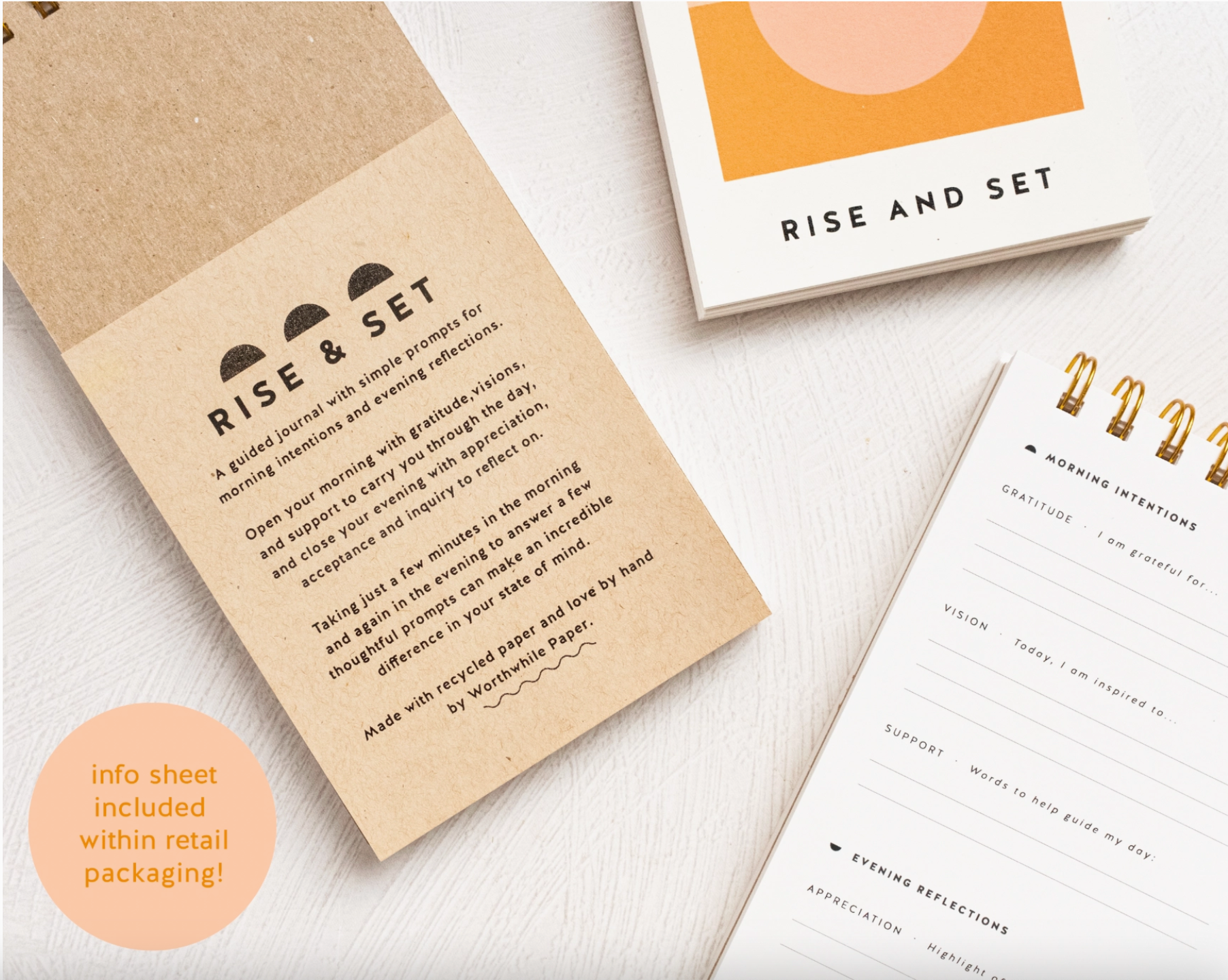 Rise + Set Guided Journal cards + gifts Homebody Candle Co
