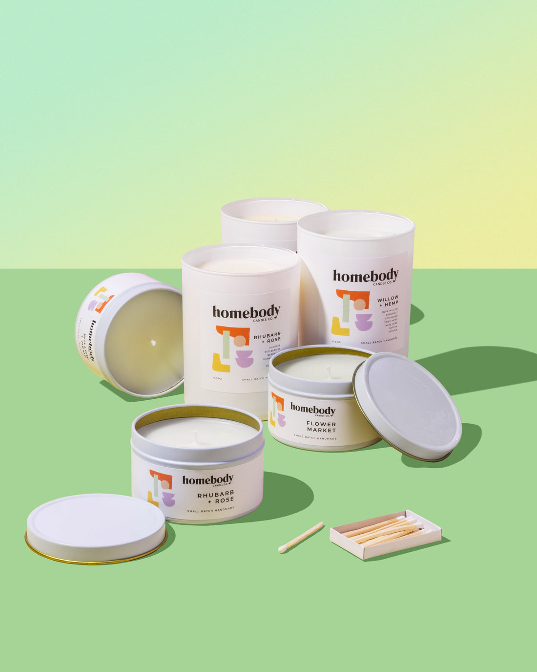 Rhubarb + Rose burn + bloom candle Homebody Candle Co