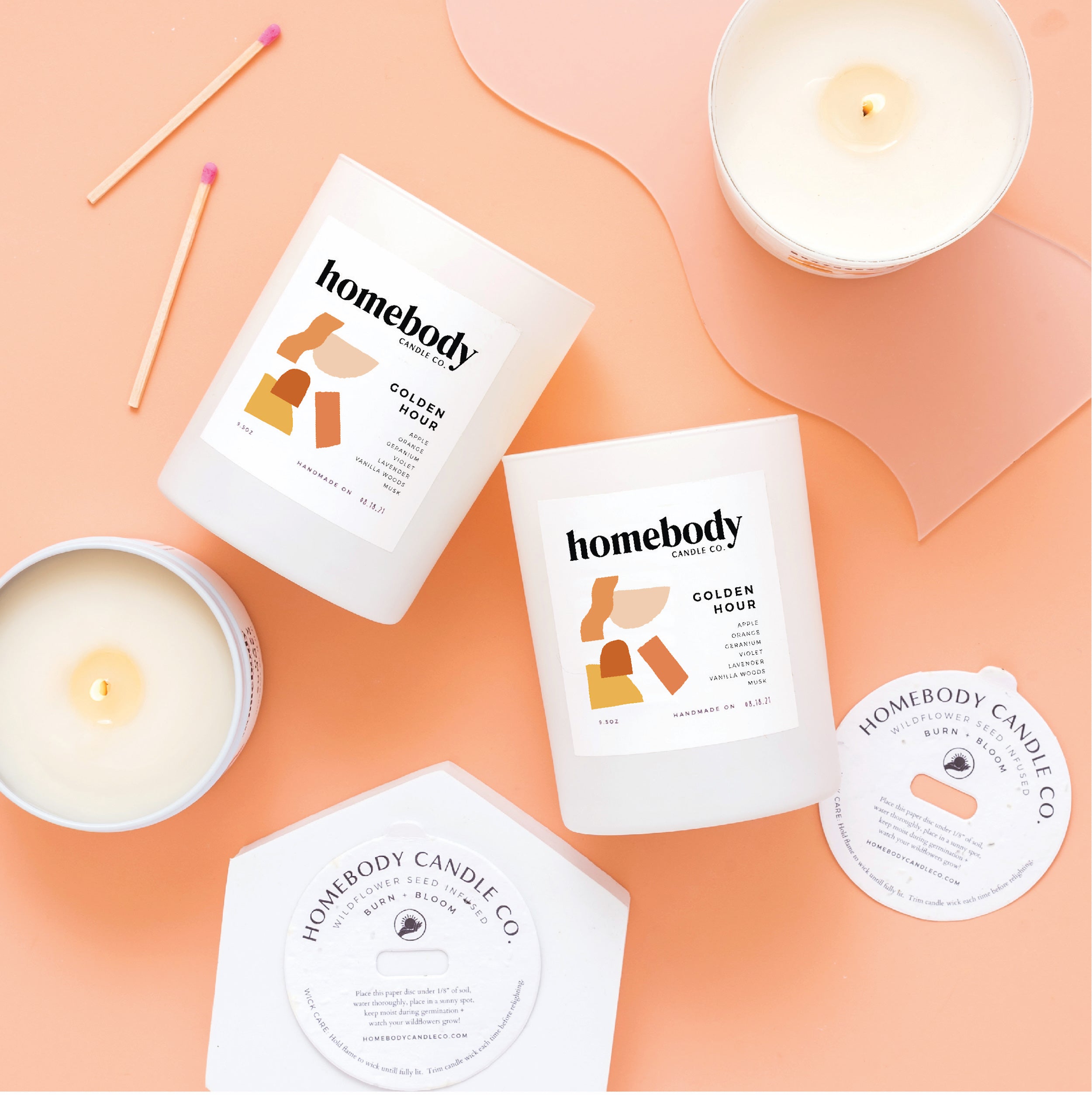 Golden Hour burn + bloom candle Homebody Candle Co