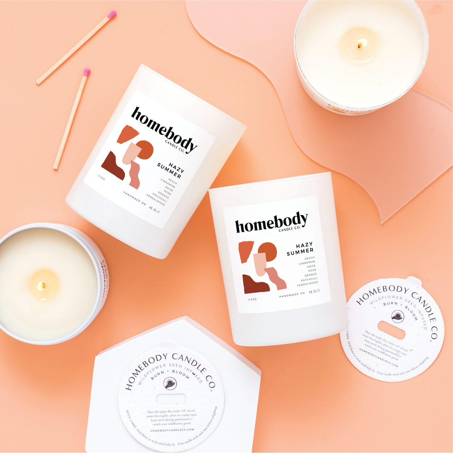 Hazy Summer-Burn + Bloom-burn + bloom candle-Homebody Candle Co.