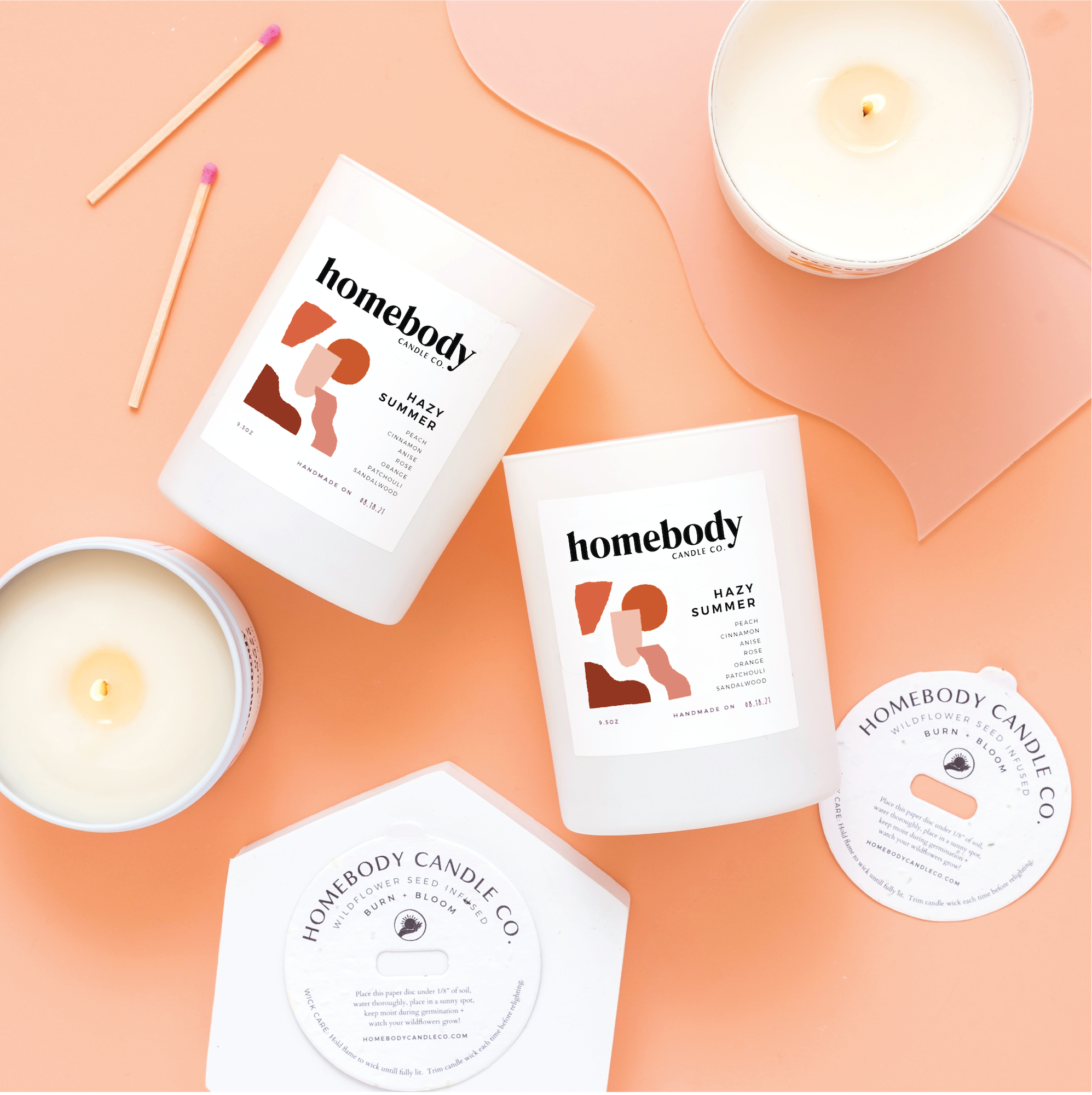 Hazy Summer-Burn + Bloom-burn + bloom candle-Homebody Candle Co.