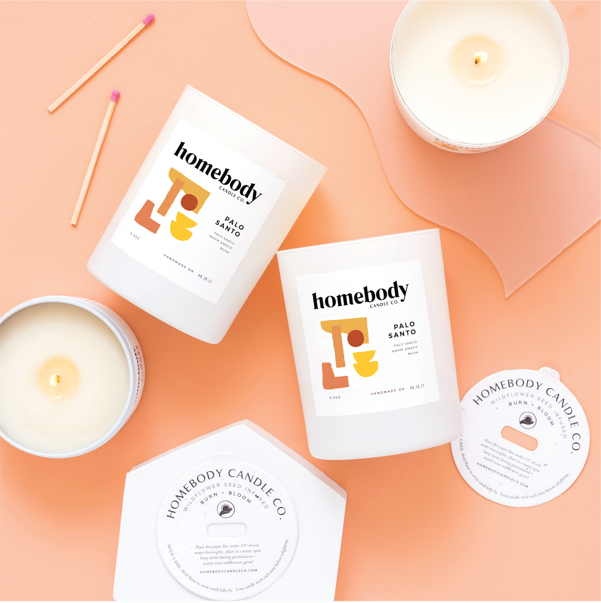 Palo Santo-Burn + Bloom-burn + bloom candle-Homebody Candle Co.