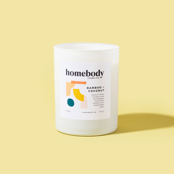 Bamboo + Coconut burn + bloom candle Homebody Candle Co