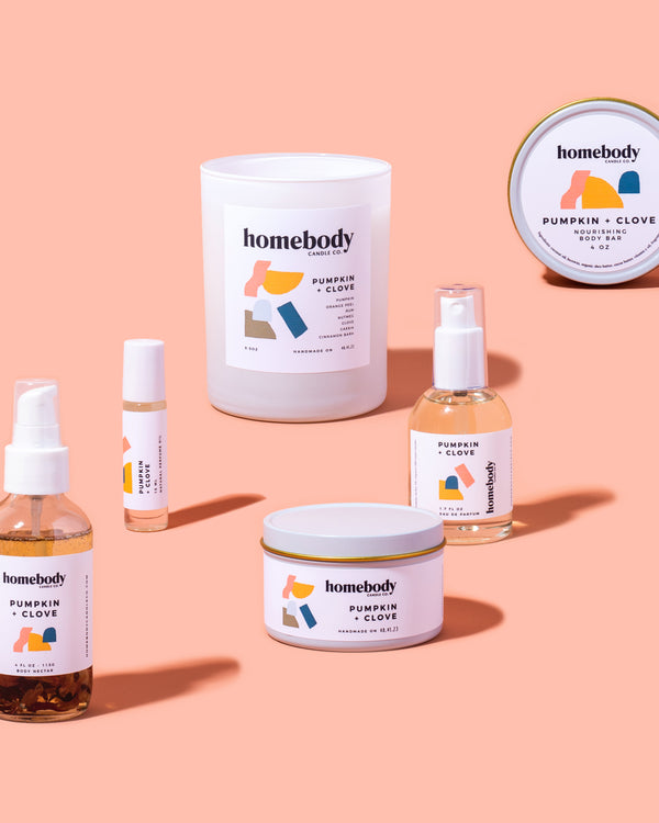 Pumpkin + Clove ✸ fall collection burn + bloom candle Homebody Candle Co