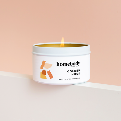 Golden Hour candle tin Homebody Candle Co