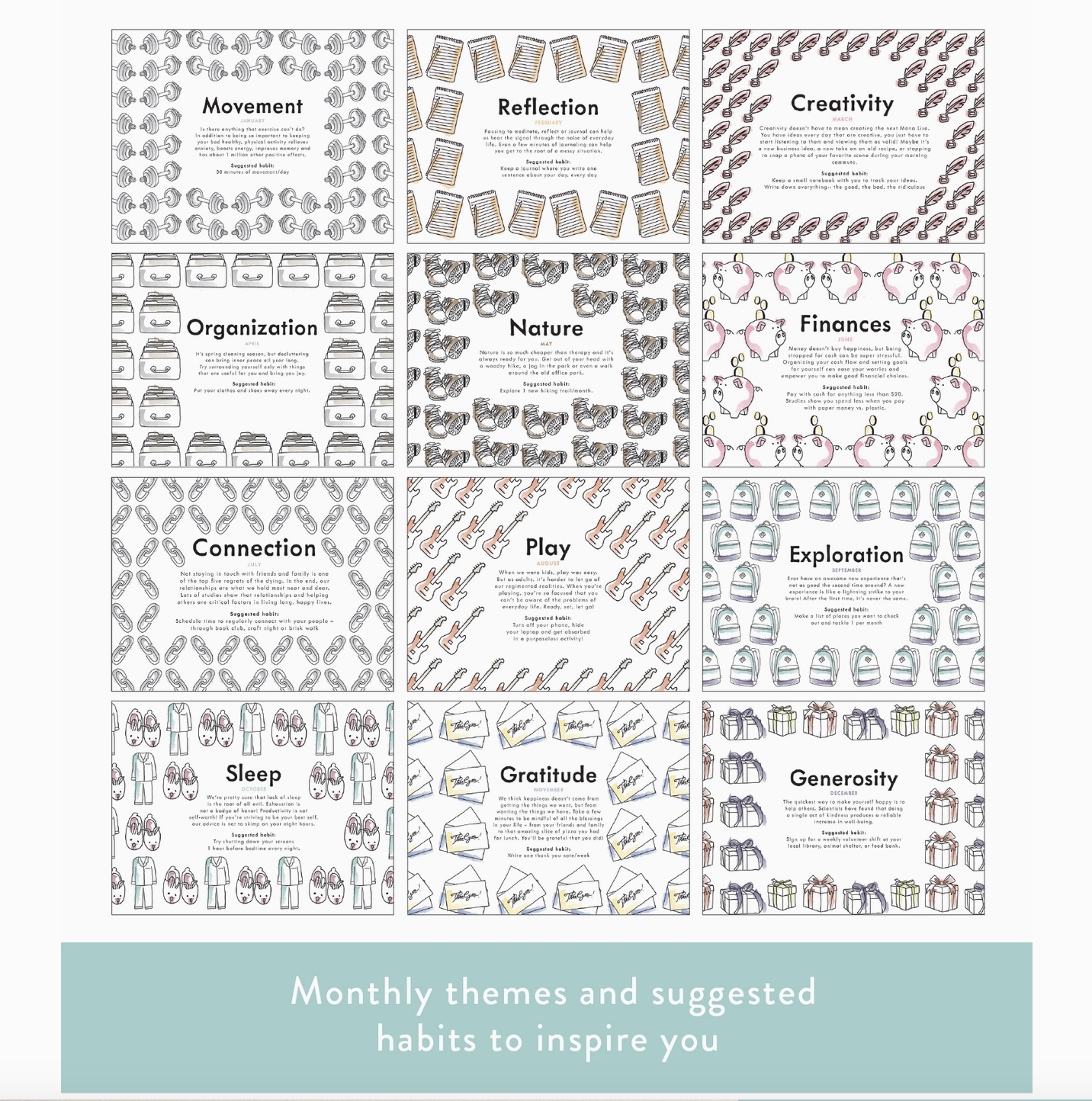 Habit Tracker cards + gifts Homebody Candle Co