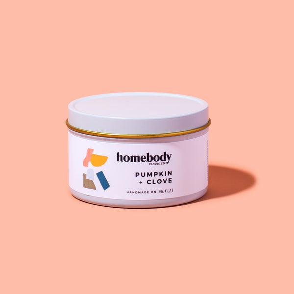 Pumpkin + Clove ✸ fall collection candle tin Homebody Candle Co