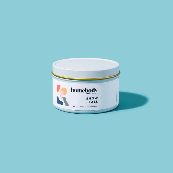 Snow Fall ✸ winter collection candle tin Homebody Candle Co