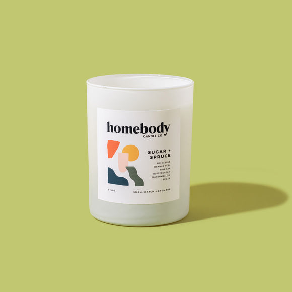 Sugar + Spruce ✸ winter collection burn + bloom candle Homebody Candle Co