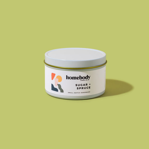 Sugar + Spruce ✸ winter collection candle tin Homebody Candle Co