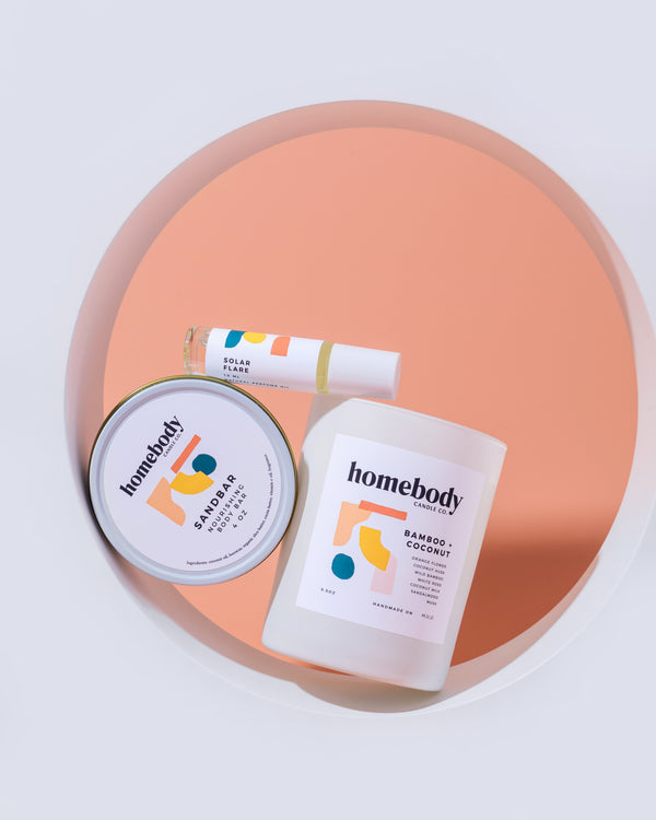 Bamboo + Coconut burn + bloom candle Homebody Candle Co