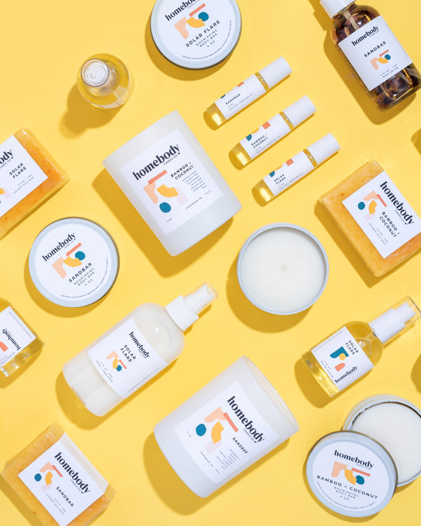 Bamboo + Coconut burn + bloom candle Homebody Candle Co