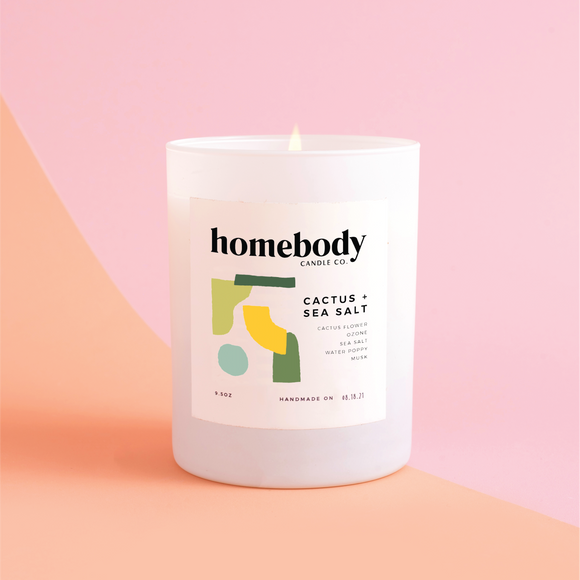 Cactus + Sea Salt-Burn + Bloom-burn + bloom candle-Homebody Candle Co.