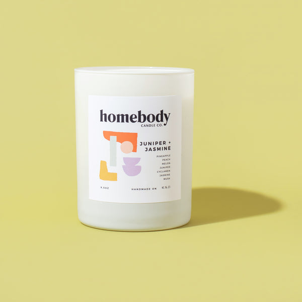 Juniper + Jasmine burn + bloom candle Homebody Candle Co