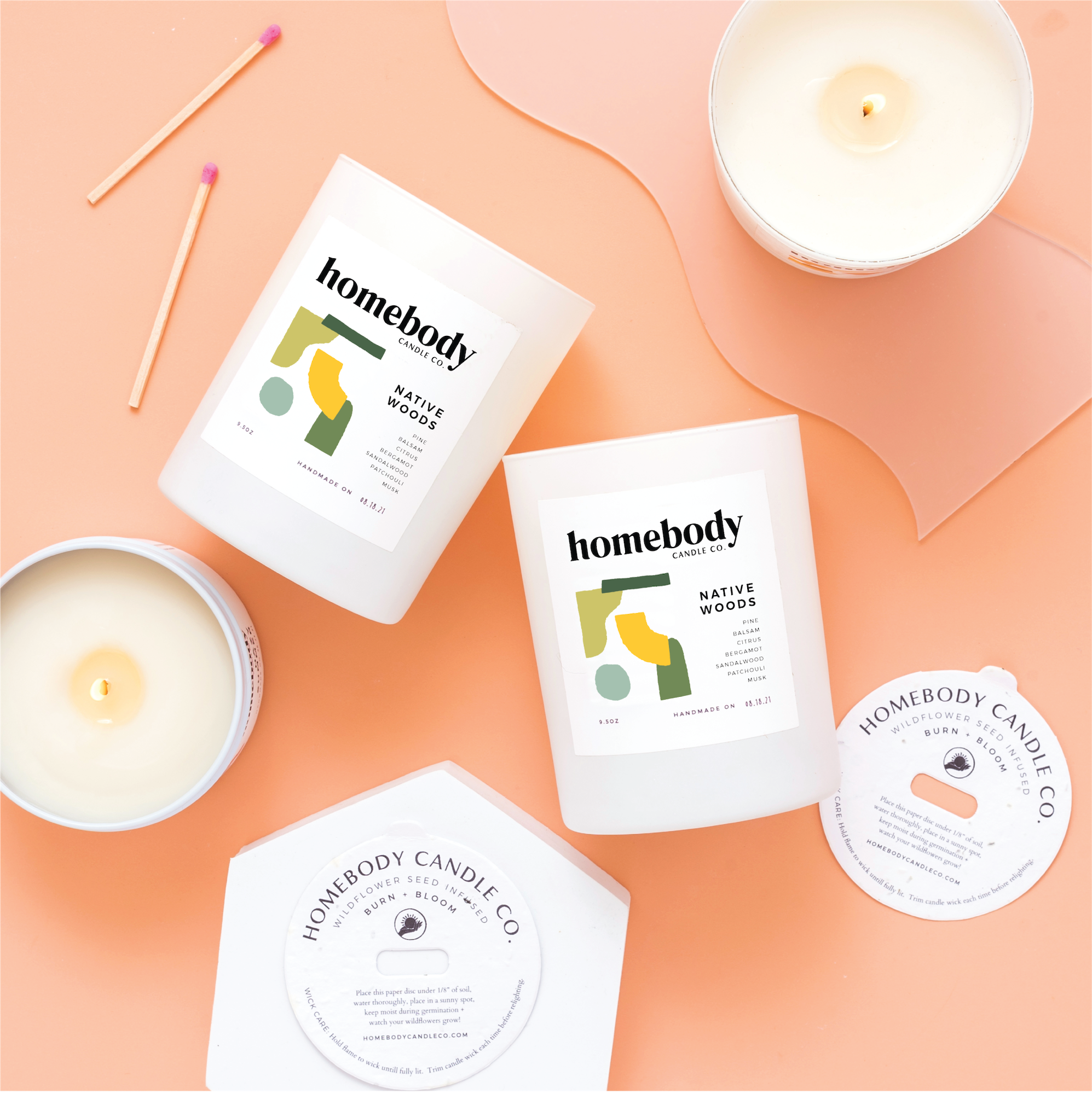 Native Woods-Burn + Bloom-burn + bloom candle-Homebody Candle Co.