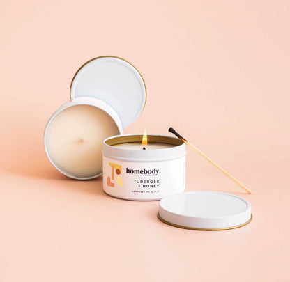 Tuberose + Honey-Candle Tin-candle tin-Homebody Candle Co.