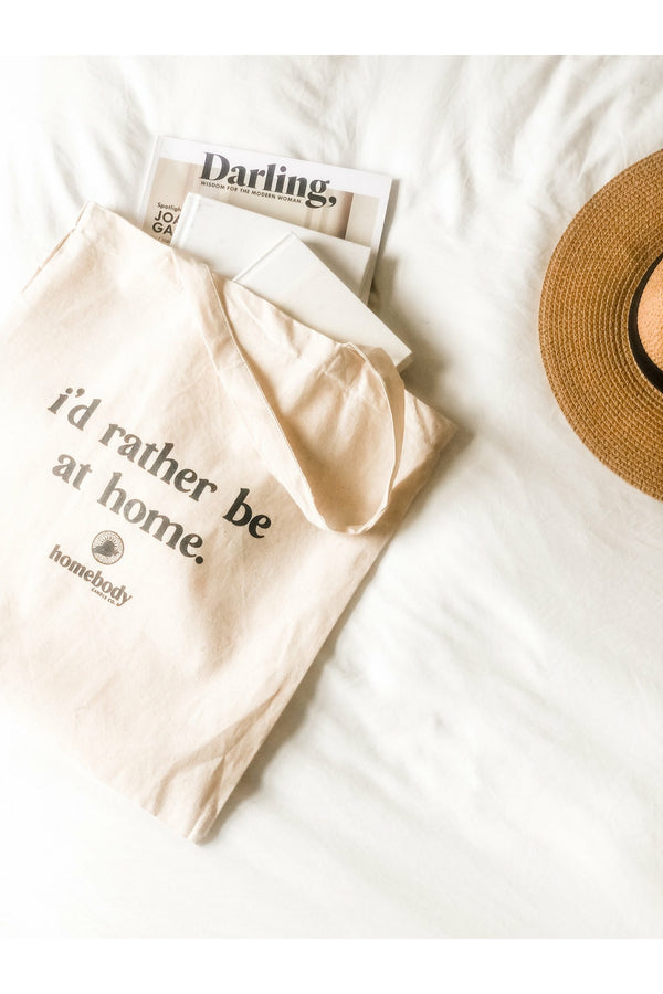 I'd Rather Be At Home • Tote Bag-Tote Bag-accessories-Homebody Candle Co.